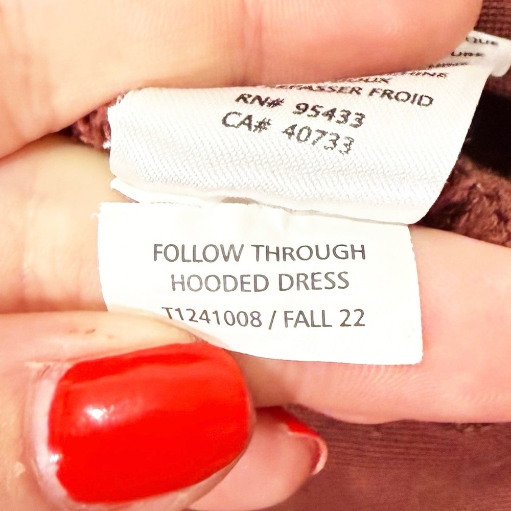 Toad&Co Follow Through Hooded Dress in Rust - Picture 11 of 11